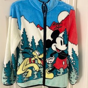 Disney Mickey & Pluto Plush Zip-Up Jacket - Blue/Red/White/Black